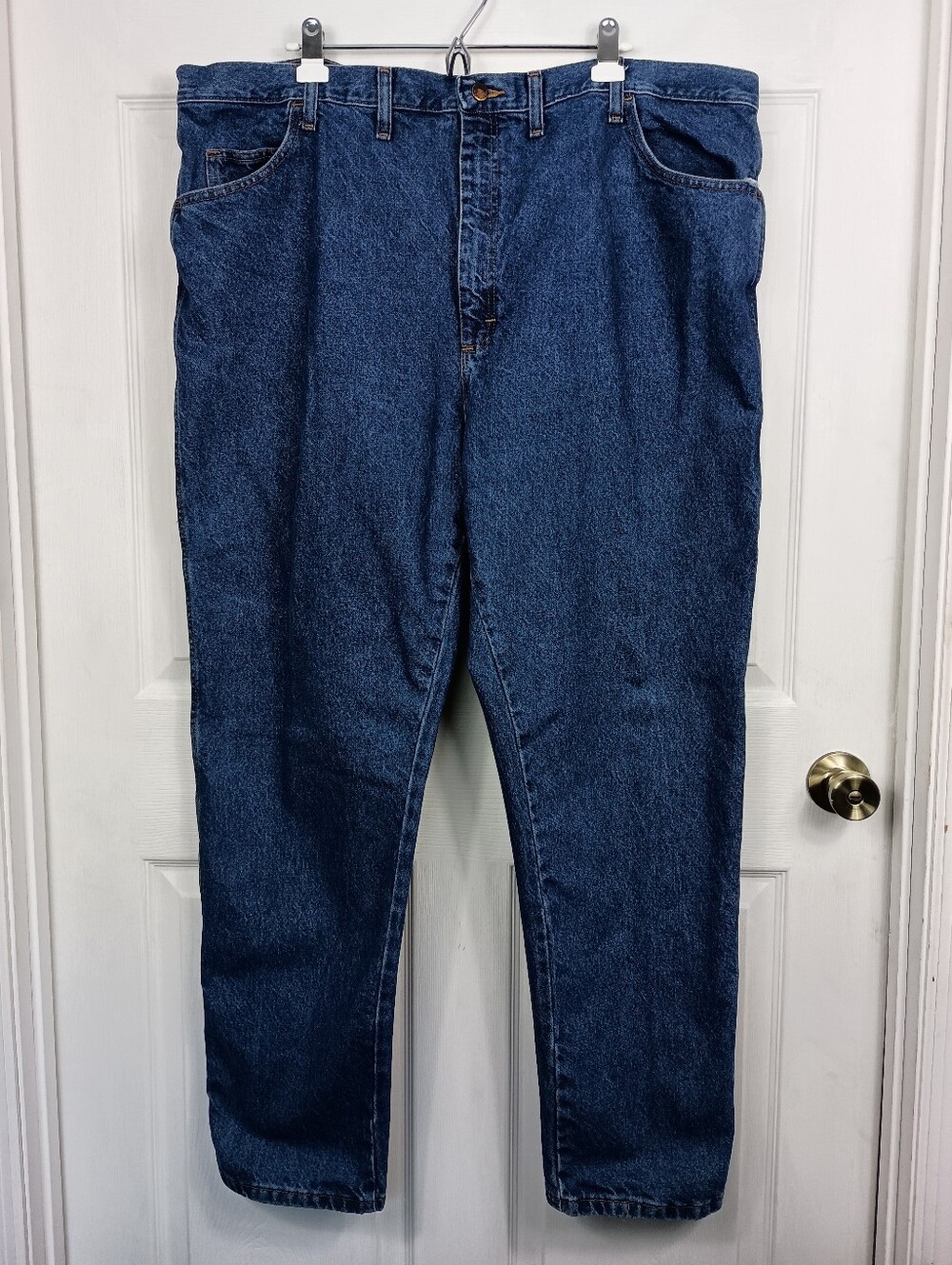 Rustler Jeans Mens 44x32 Blue Denim Relaxed Straight 100% Cotton Pockets Vintage